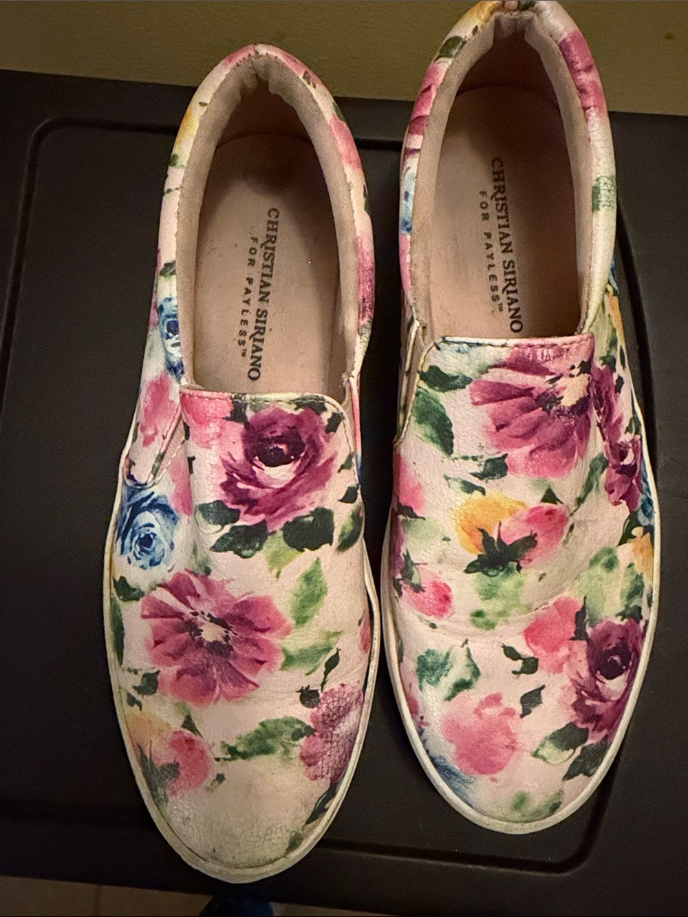 Christian Sirano Floral Slip-On Canvas Sneakers - Pink Multicolor